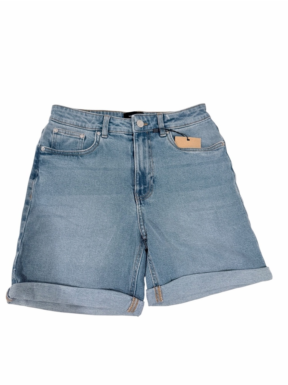 Vero Moda Light Blue Rolled Hem Denim Shorts